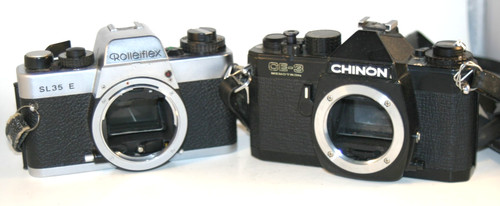 Two vintage slr film camera - film,